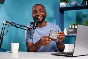 african american influencer hosting live giveaway 2022 03 25 19 04 53 utc